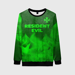 Свитшот женский Resident Evil - green gradient посередине, цвет: 3D-черный