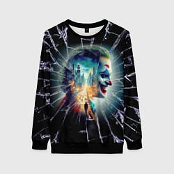 Женский свитшот Джокер в мегаполисе - осколки