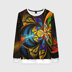 Женский свитшот Фрактальный оптический узор в цвете