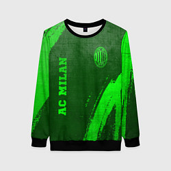 Свитшот женский AC Milan - green gradient вертикально, цвет: 3D-черный