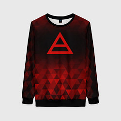 Свитшот женский Thirty Seconds to Mars red poly, цвет: 3D-черный