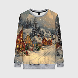 Женский свитшот Новогодние зимние домики