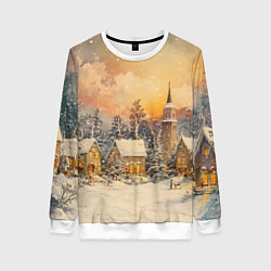 Женский свитшот Новогодний небольшой городок