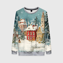 Женский свитшот Праздничный новогодний город