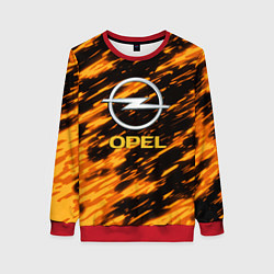 Свитшот женский Opel штрихи огненные, цвет: 3D-красный