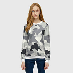 Свитшот женский Бело-серый камуфляж, цвет: 3D-белый — фото 2