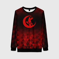 Свитшот женский Angels of Death red poly, цвет: 3D-черный