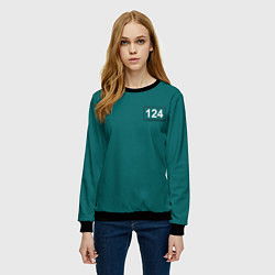 Свитшот женский Игрок 124 - Игра в кальмара, цвет: 3D-черный — фото 2