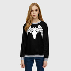 Свитшот женский Venom - spider logo, цвет: 3D-меланж — фото 2