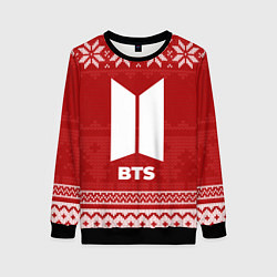 Свитшот женский Новогодний BTS, цвет: 3D-черный