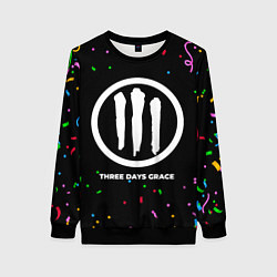 Свитшот женский Three Days Grace конфети, цвет: 3D-черный