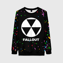 Свитшот женский Fallout конфети, цвет: 3D-черный