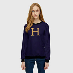 Свитшот женский Weasley jumper letter H, цвет: 3D-черный — фото 2