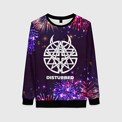 Свитшот женский Праздничный Disturbed, цвет: 3D-черный