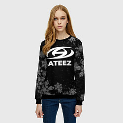 Свитшот женский Снежный Ateez, цвет: 3D-черный — фото 2