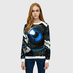 Свитшот женский Синяя сфера киберпанк, цвет: 3D-белый — фото 2