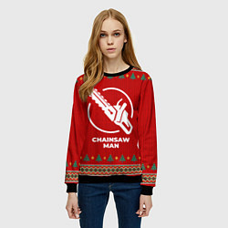 Свитшот женский Chainsaw Man new year, цвет: 3D-черный — фото 2