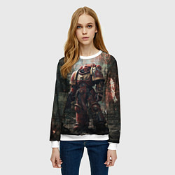 Свитшот женский Космодесантник с болтером, цвет: 3D-белый — фото 2