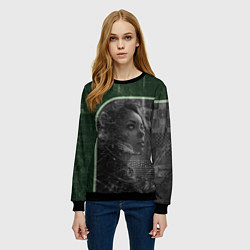 Свитшот женский Боевая девушука-киборг, цвет: 3D-черный — фото 2