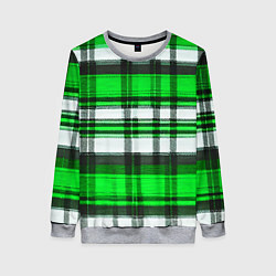 Женский свитшот Зелёно-белая ткань в клетку
