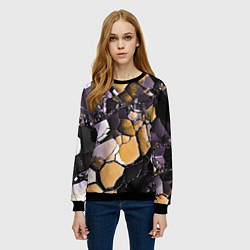 Свитшот женский Чёрно-жёлтый камень, цвет: 3D-черный — фото 2