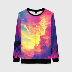 Женский свитшот Розовые облака на синем небе