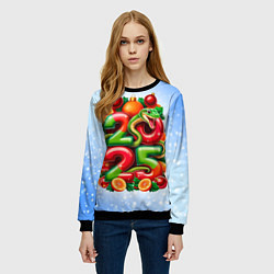 Свитшот женский Змеи к нам приходят 2025, цвет: 3D-черный — фото 2