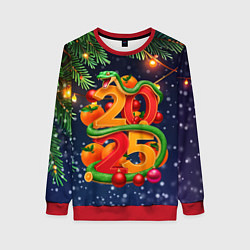 Женский свитшот Змея и мандарины 2025