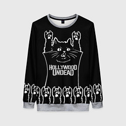 Свитшот женский Hollywood Undead: cat rock, цвет: 3D-меланж