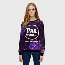 Свитшот женский Праздничный Palworld, цвет: 3D-черный — фото 2