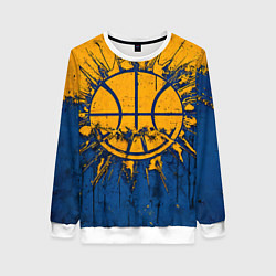 Свитшот женский Голден Стэйт Уорриорз баскетбольный мяч, цвет: 3D-белый