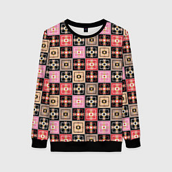 Женский свитшот Разноцветная плитка с геометрическим рисунком