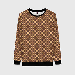 Женский свитшот Светлый коричневый полосы-ромбы