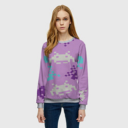Свитшот женский Пиксели, цвет: 3D-меланж — фото 2