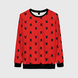 Женский свитшот Маска кролика на красном