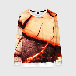 Женский свитшот Трещины на абстрактном красном фоне