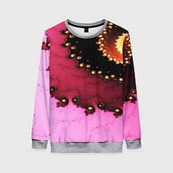 Свитшот женский Фрактал узор розовый, цвет: 3D-меланж