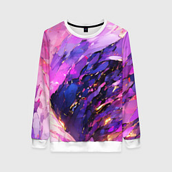 Свитшот женский Фиолетово-розовая абстракция, цвет: 3D-белый