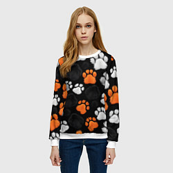 Свитшот женский Мохнатые лапки, цвет: 3D-белый — фото 2