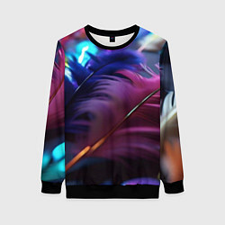 Женский свитшот Перья неоновой птицы