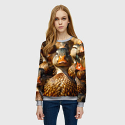 Свитшот женский Дикие утки, цвет: 3D-меланж — фото 2