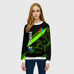 Свитшот женский Portal camo steel geometry, цвет: 3D-белый — фото 2