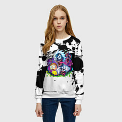 Свитшот женский Venom-Rick and Morty - blots, цвет: 3D-белый — фото 2