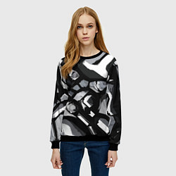 Свитшот женский Чёрно-серая абстракция, цвет: 3D-черный — фото 2
