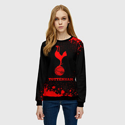 Свитшот женский Tottenham - red gradient, цвет: 3D-черный — фото 2