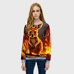 Свитшот женский Кенгуру в огне, цвет: 3D-меланж — фото 2