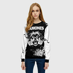Свитшот женский Ramones рок пес, цвет: 3D-черный — фото 2