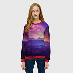 Свитшот женский Волшебная галактика, цвет: 3D-красный — фото 2