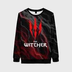 Свитшот женский The witcher - геральт- молнии, цвет: 3D-черный