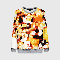 Женский свитшот Жёлто-белая абстракция на чёрном фоне